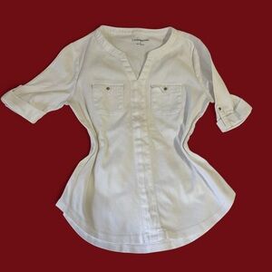 Croft and Barrow Classic White short sleeve Shirt with pockets